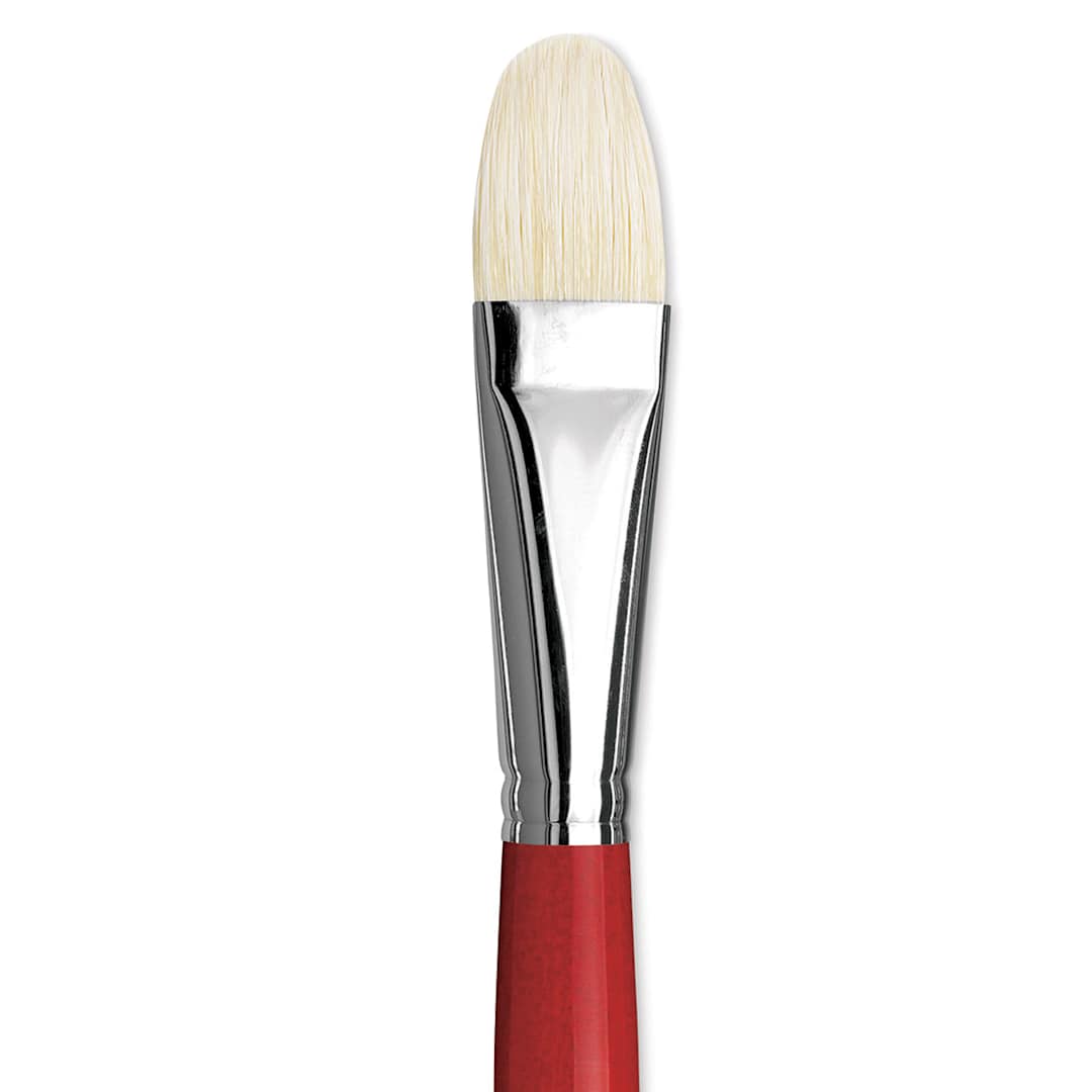 Open in modal - Da Vinci Maestro 2 Hog Bristle Brush - Short Filbert, Long Handle, Size 12 close up