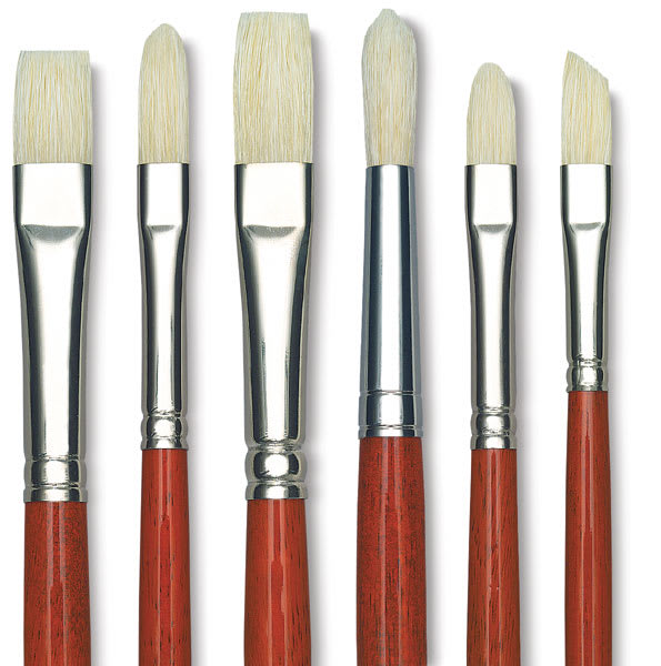 Open in modal - Da Vinci Maestro 2 Hog Bristle Brushes - Assortment of 6 different brushes shown