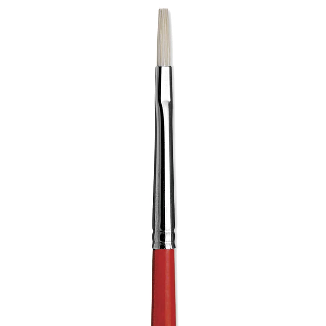 Open in modal - Da Vinci Maestro 2 Hog Bristle Brush - Flat, Long Handle, Size 1 close up