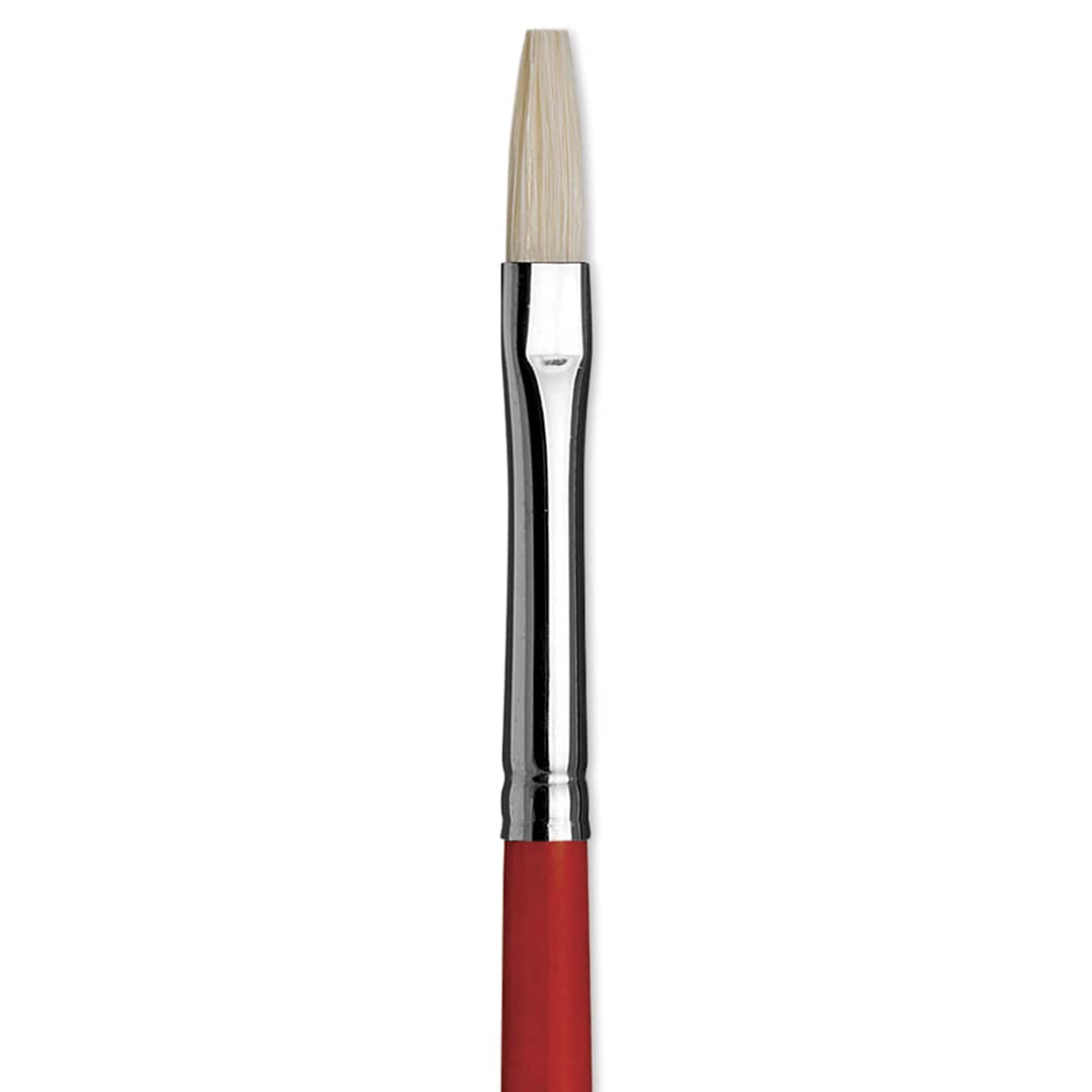 Open in modal - Da Vinci Maestro 2 Hog Bristle Brush - Flat, Long Handle, Size 3 close up