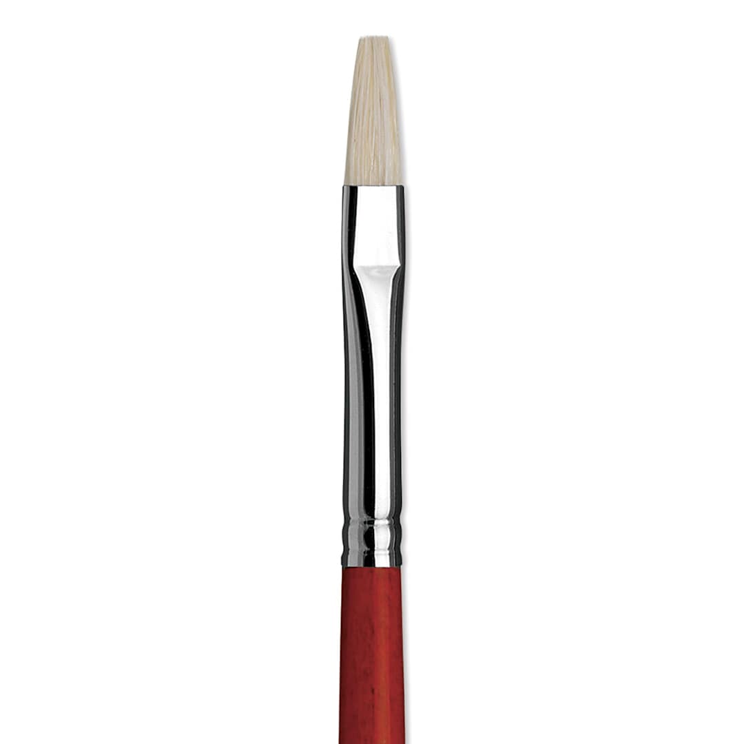 Open in modal - Da Vinci Maestro 2 Hog Bristle Brush - Flat, Long Handle, Size 4 close up