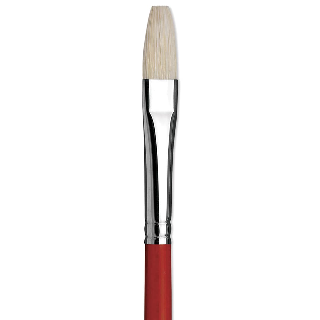 Open in modal - Da Vinci Maestro 2 Hog Bristle Brush - Flat, Long Handle, Size 6 close up