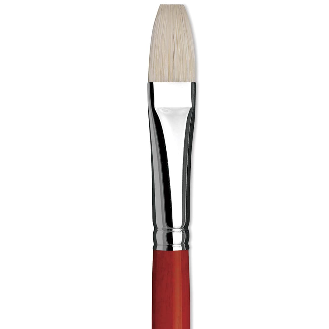 Open in modal - Da Vinci Maestro 2 Hog Bristle Brush - Flat, Long Handle, Size 10 close up