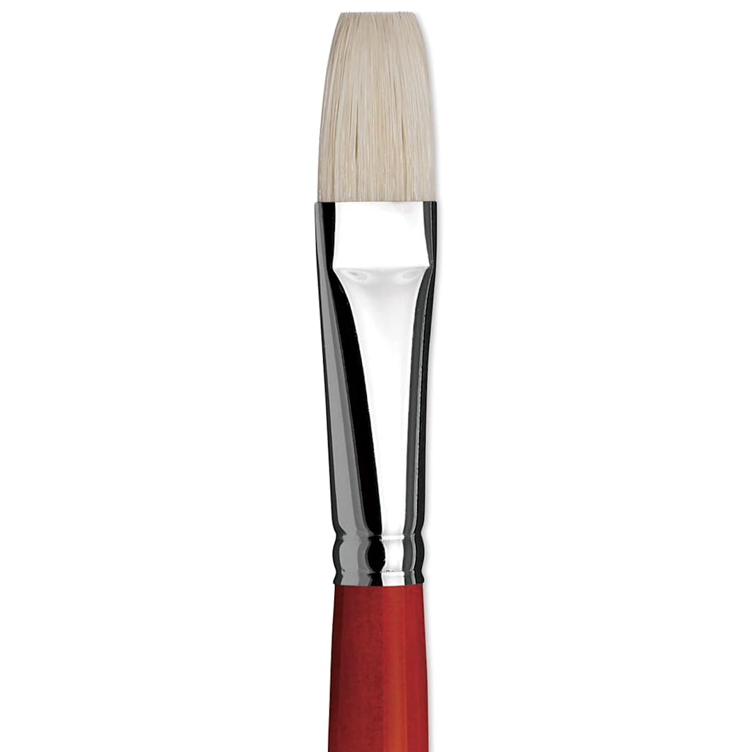Open in modal - Da Vinci Maestro 2 Hog Bristle Brush - Flat, Long Handle, Size 12 close up