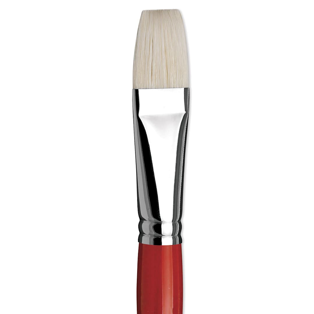 Open in modal - Da Vinci Maestro 2 Hog Bristle Brush - Flat, Long Handle, Size 16 close up