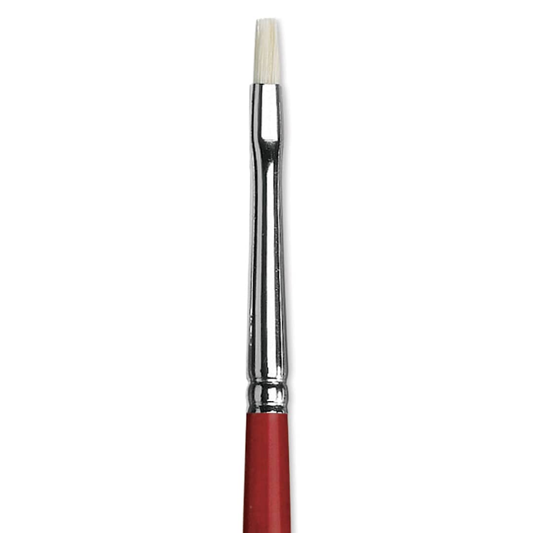 Open in modal - Da Vinci Maestro 2 Hog Bristle Brush - Bright, Long Handle, Size 1 close up