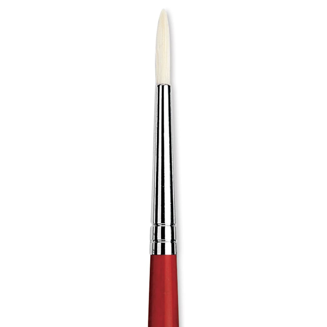 Open in modal - Da Vinci Maestro 2 Hog Bristle Brush - Round, Long Handle, Size 2 close up