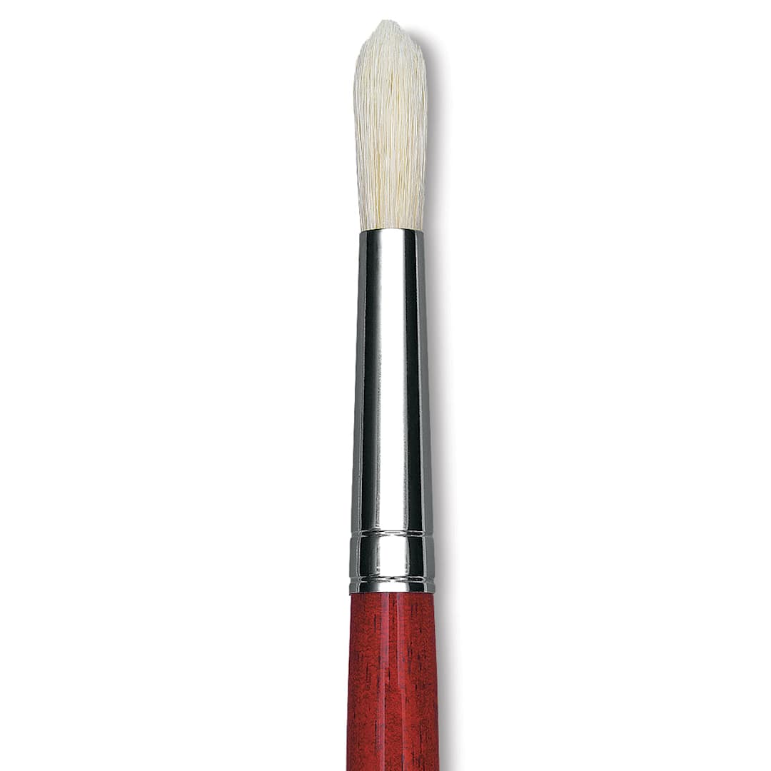 Open in modal - Da Vinci Maestro 2 Hog Bristle Brush - Round, Long Handle, Size 8