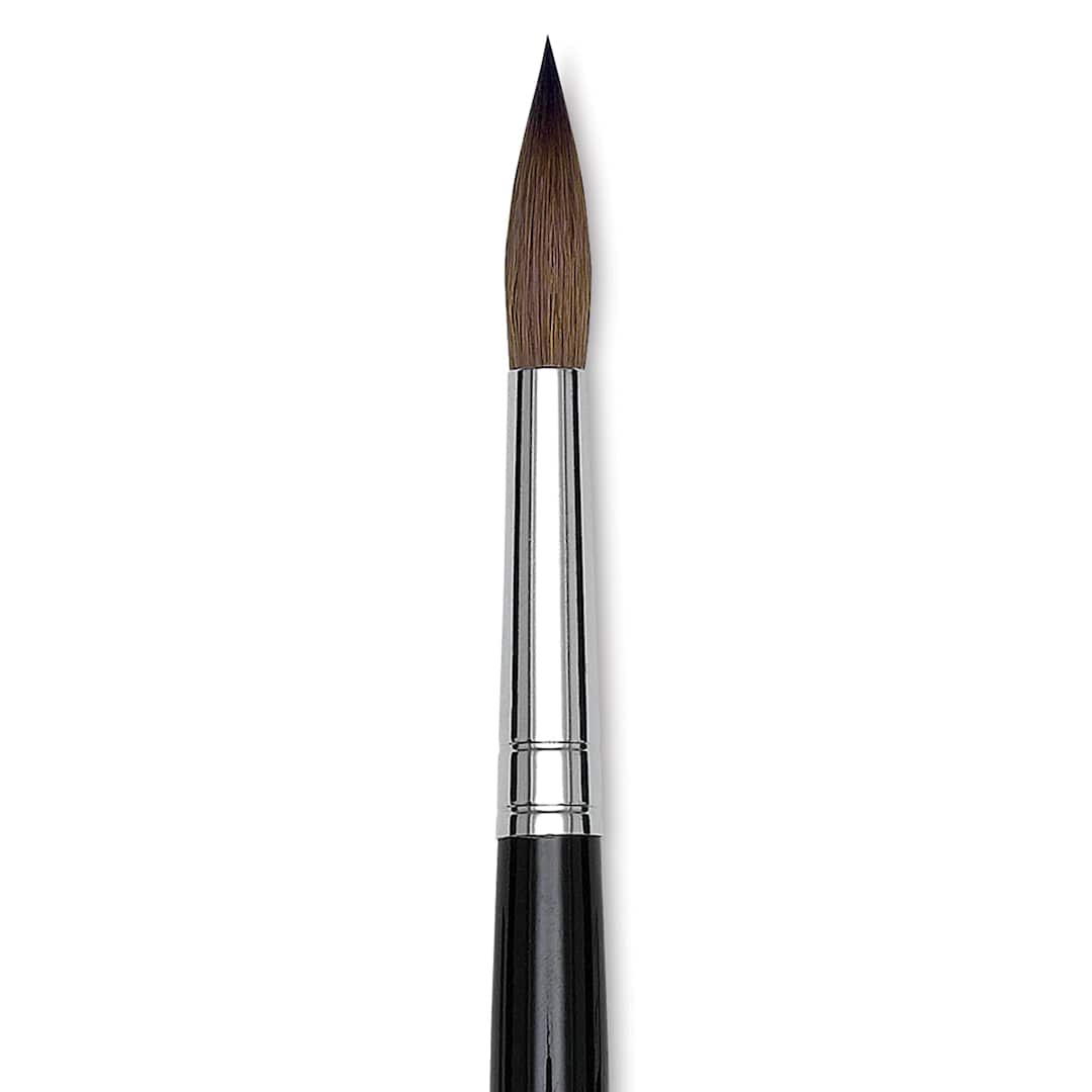 Open in modal - Da Vinci Maestro Kolinsky Sable Brush - Round, Short Handle, Size 12 close up