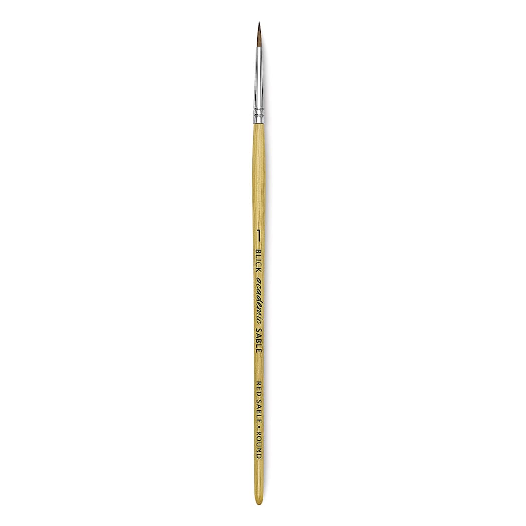 Open in modal - Blick Academic Sable Brush - Round, Natural Handle, Size 1