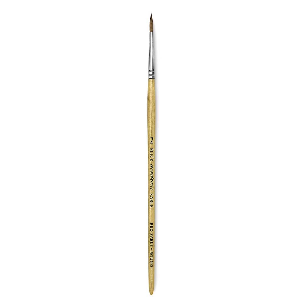 Open in modal - Blick Academic Sable Brush - Round, Natural Handle, Size 2