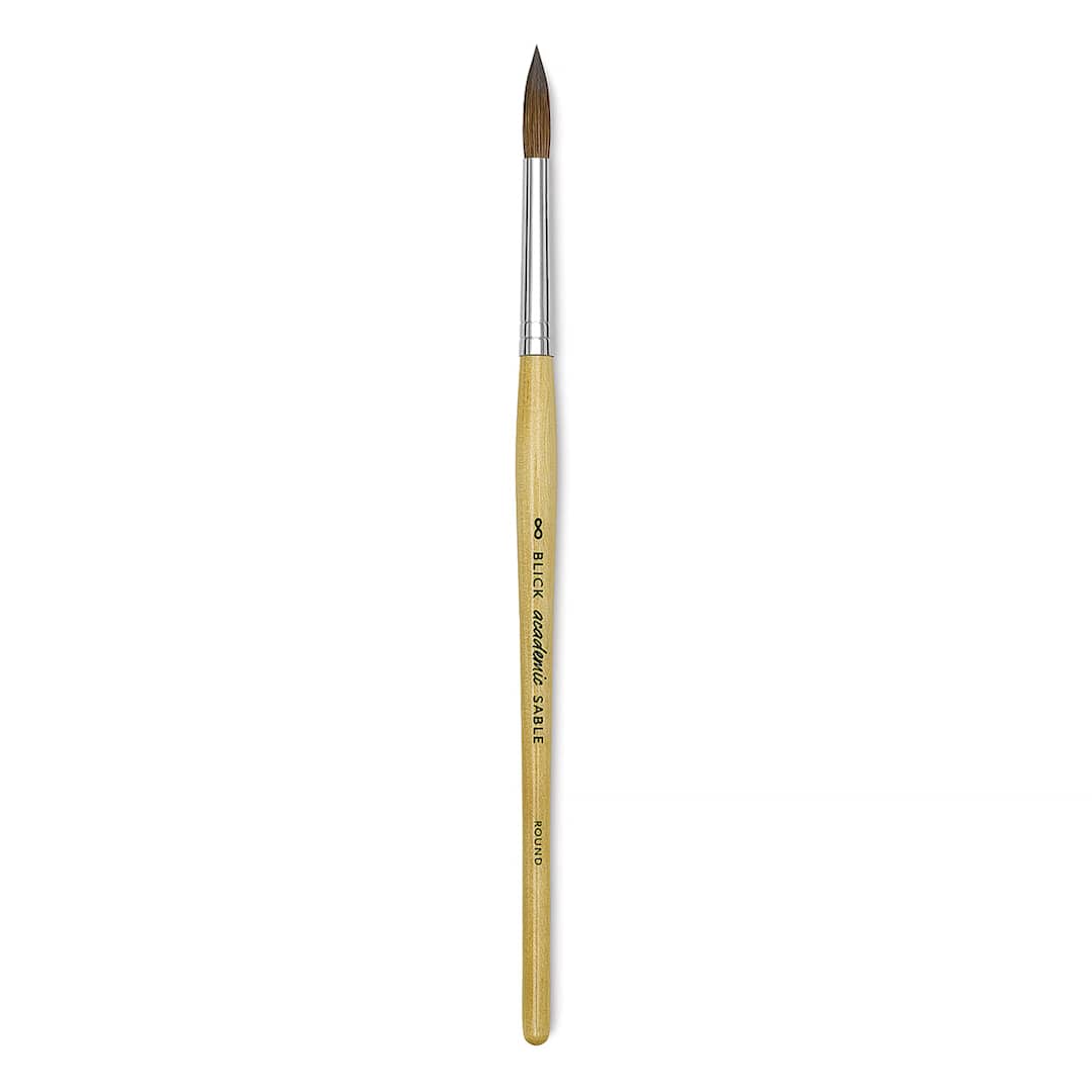 Open in modal - Blick Academic Sable Brush - Round, Natural Handle, Size 8