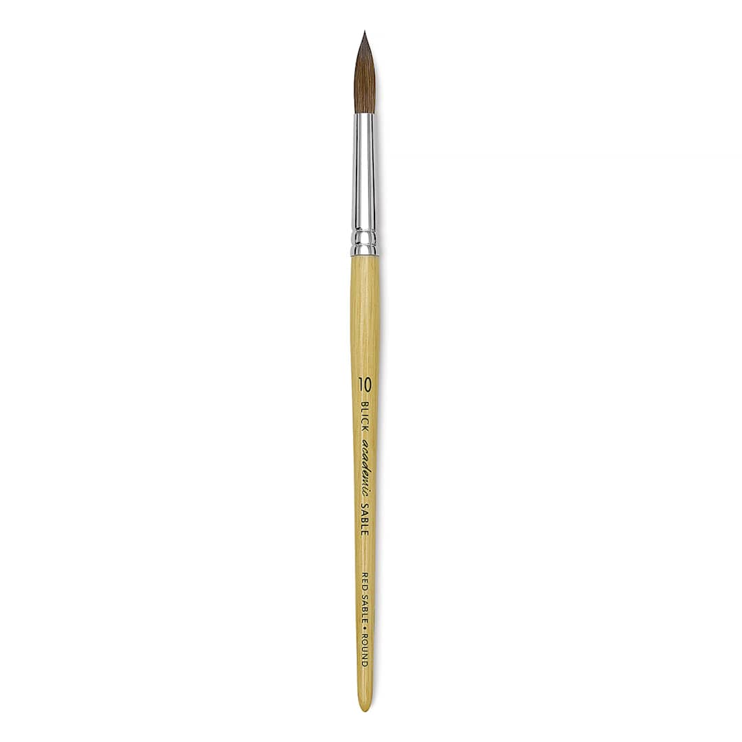Open in modal - Blick Academic Sable Brush - Round, Natural Handle, Size 10