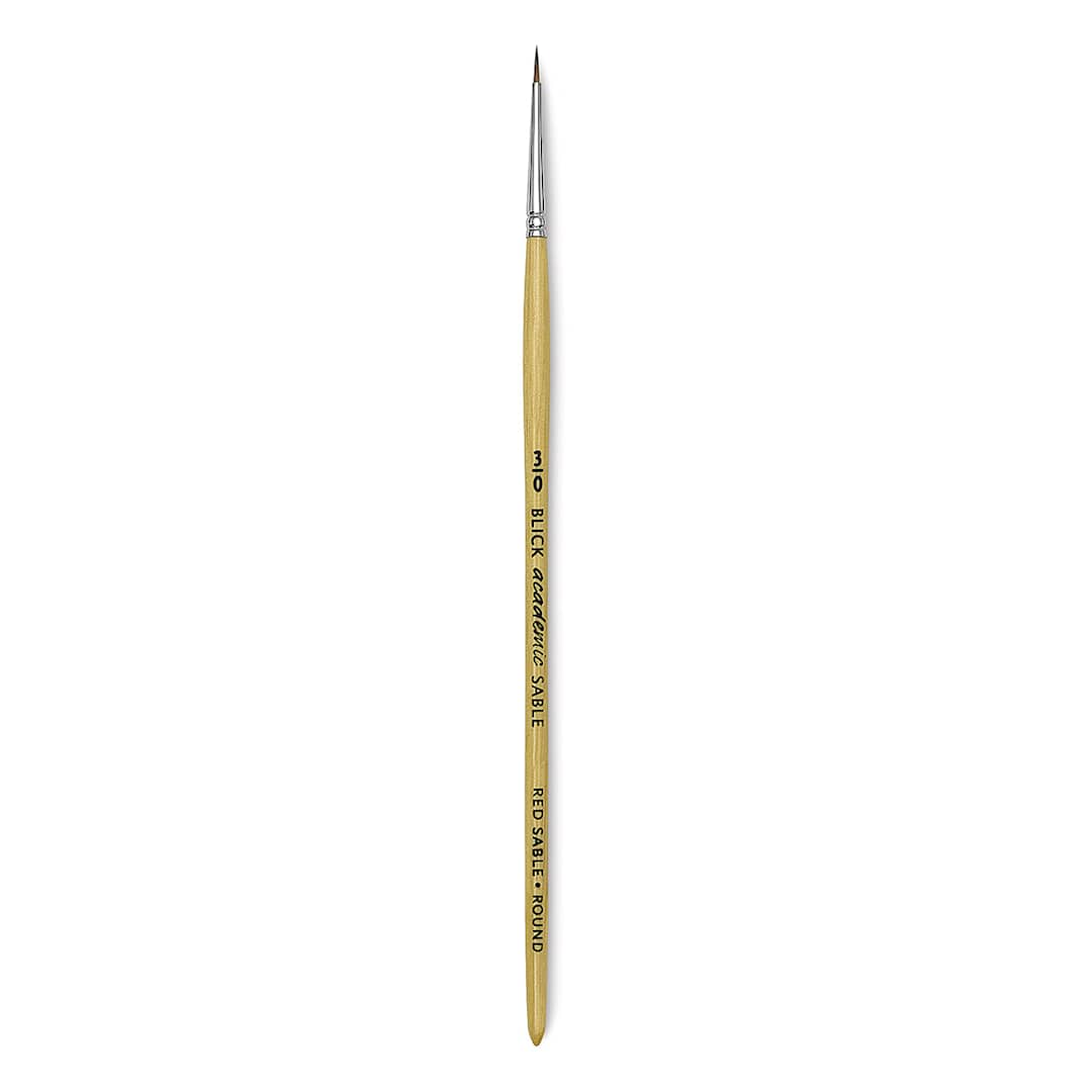 Open in modal - Blick Academic Sable Brush - Round, Natural Handle, 3/0