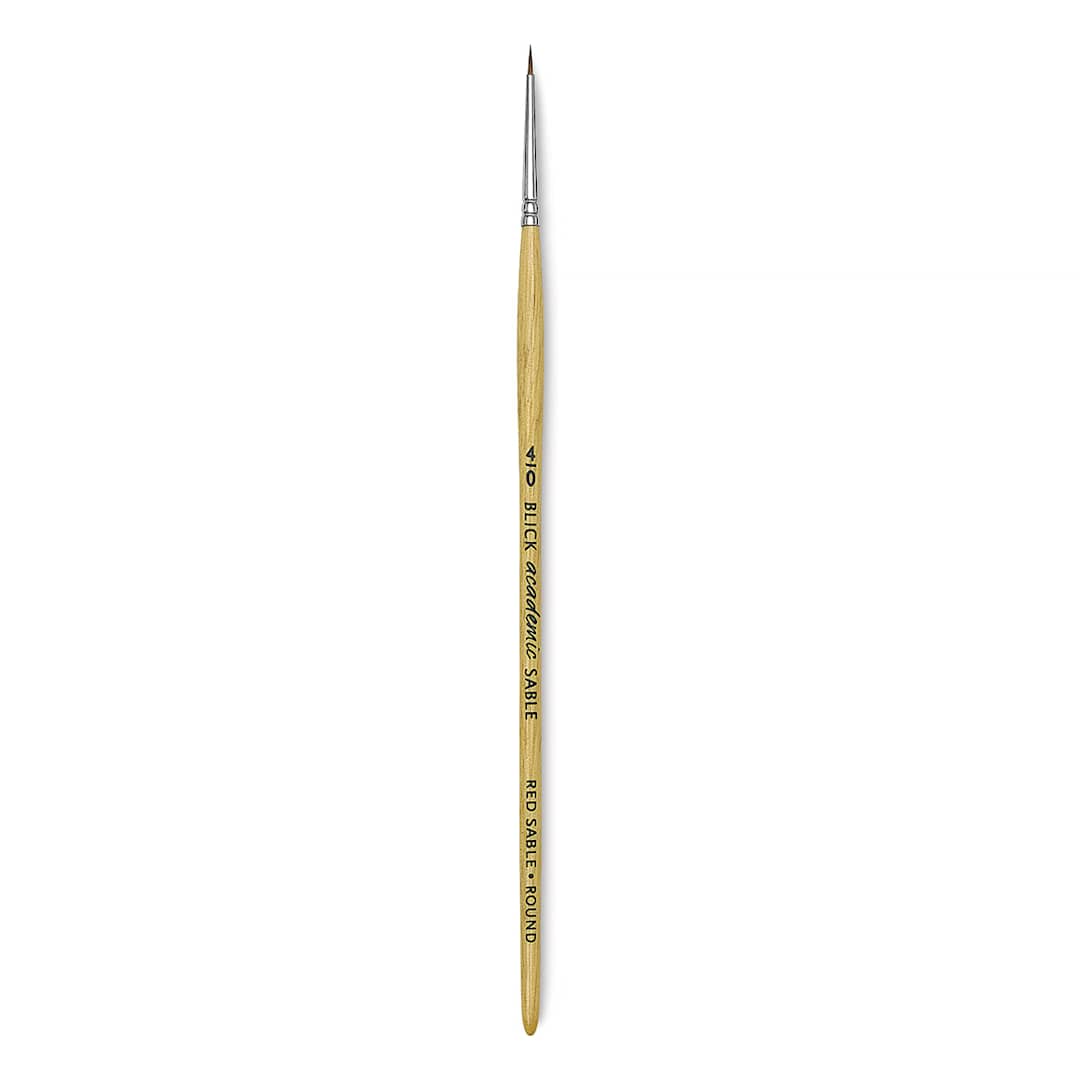 Open in modal - Blick Academic Sable Brush - Round, Natural Handle, 4/0
