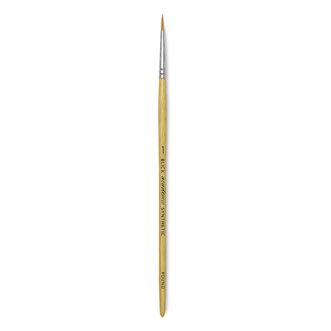 Open in modal - Blick Academic Synthetic Golden Taklon Brush - Round, Size 1
