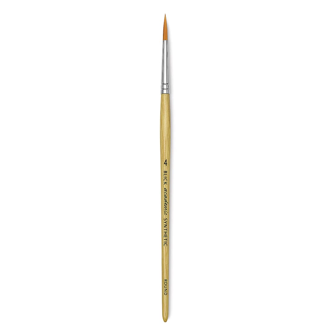 Open in modal - Blick Academic Synthetic Golden Taklon Brush - Round, Size 4