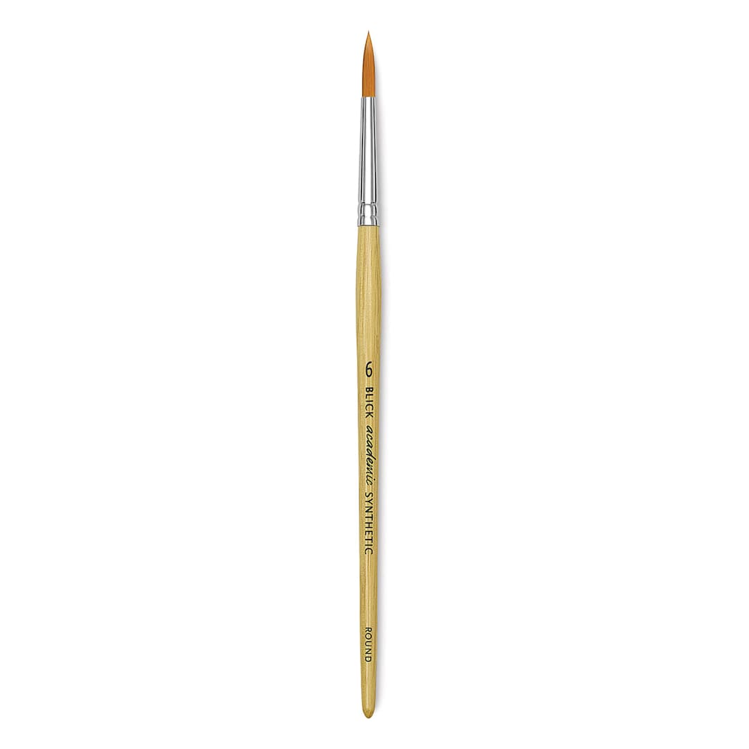 Open in modal - Blick Academic Synthetic Golden Taklon Brush - Round, Size 6