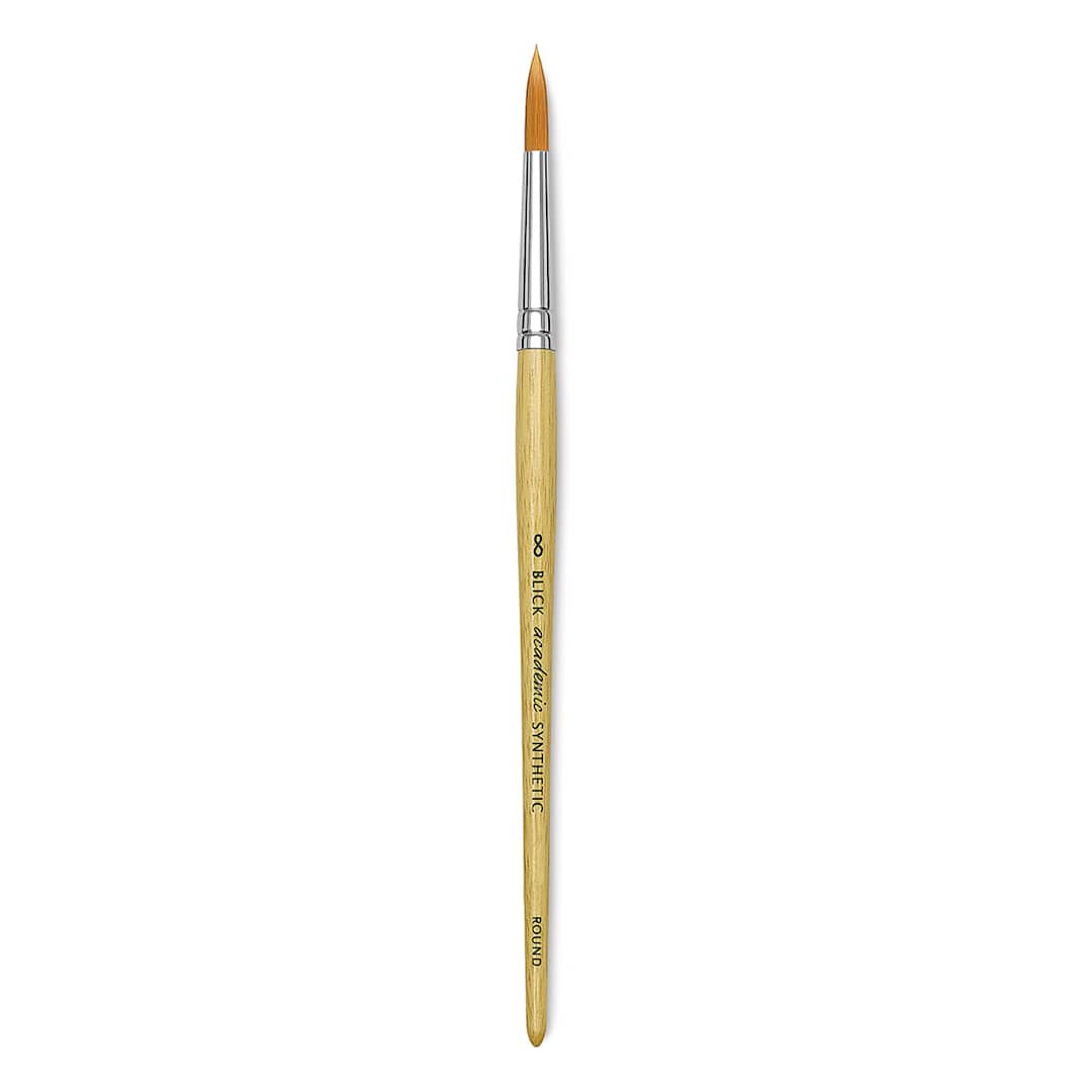 Open in modal - Blick Academic Synthetic Golden Taklon Brush - Round, Size 8