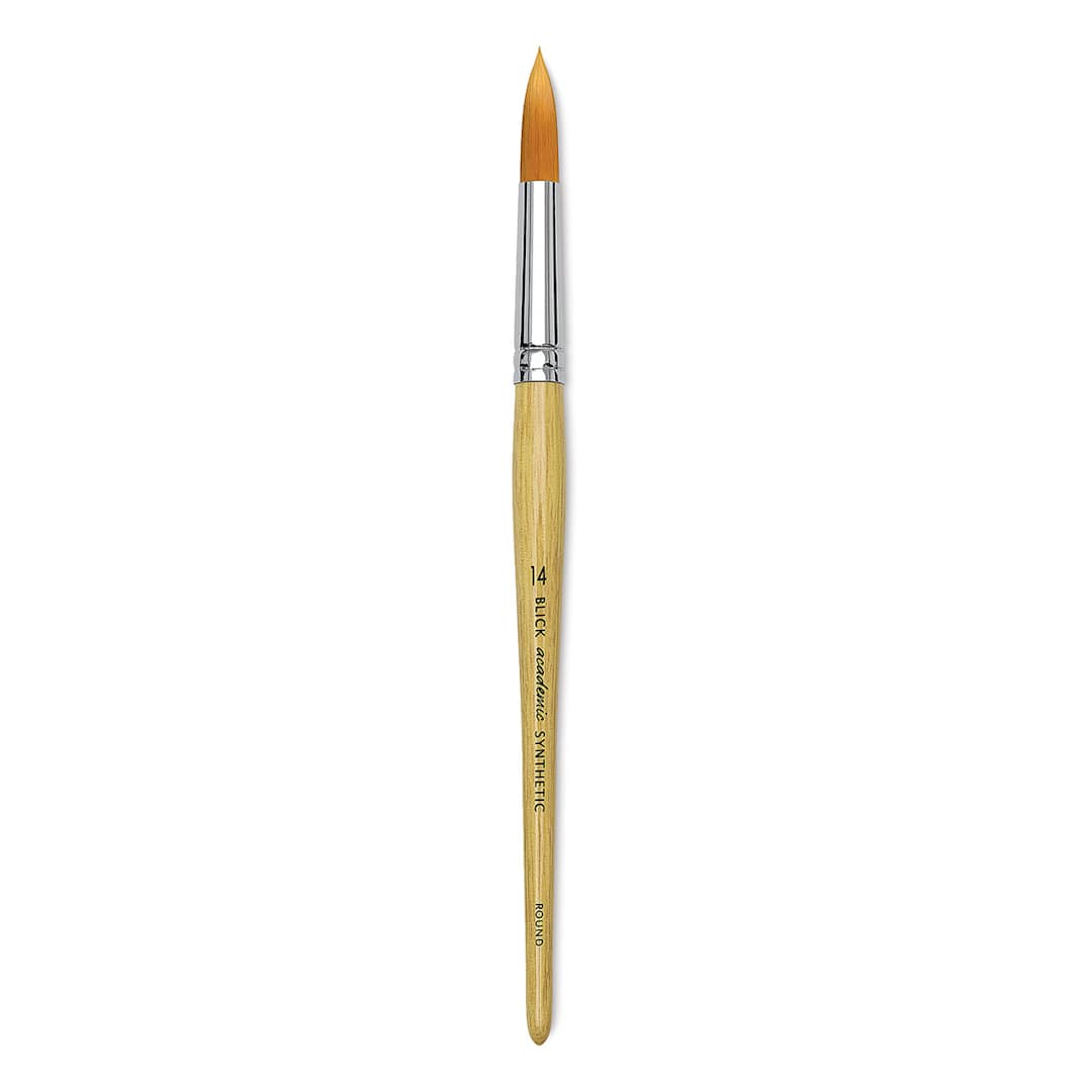 Open in modal - Blick Academic Synthetic Golden Taklon Brush - Round, Size 14