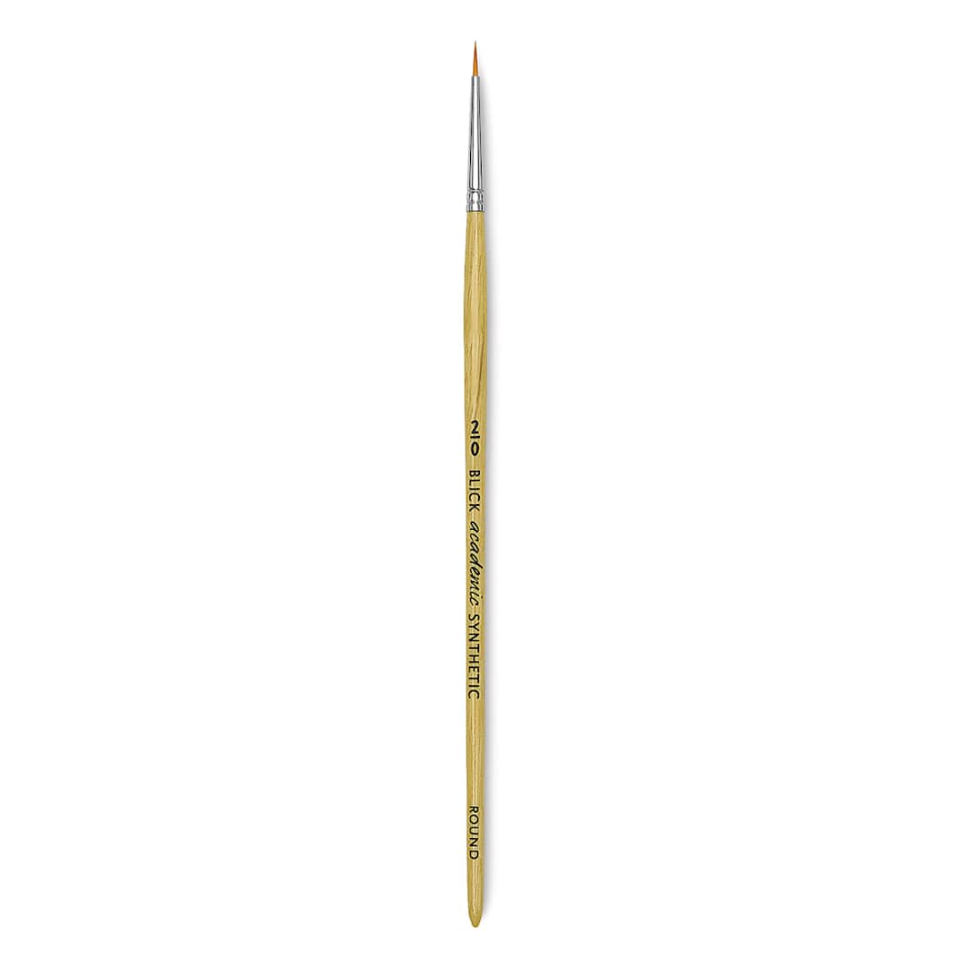 Open in modal - Blick Academic Synthetic Golden Taklon Brush - Round, 2/0