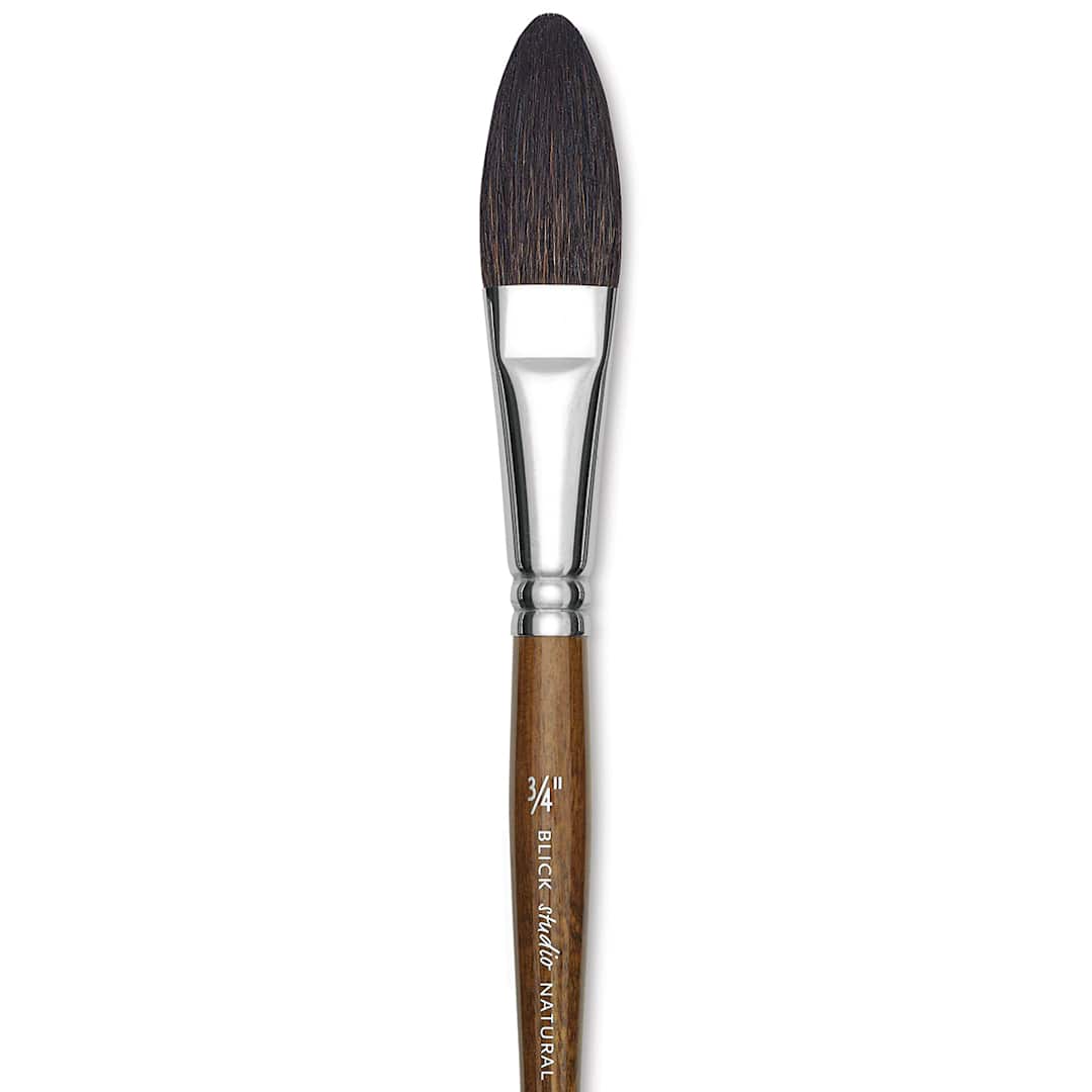 Open in modal - Blick Studio Natural Squirrel Brush - Oval Wash, Short Handle, 3/4" close up