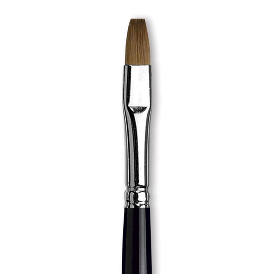 Open in modal - Da Vinci Maestro Kolinsky Brush - Flat, Short Handle, Size 6 close up