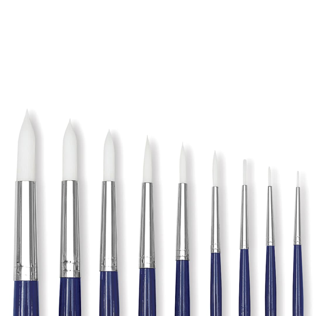 Open in modal - Blick Scholastic Short Handle Wonder White Brush Classpack - Round, Short Handle, Class Pack of 72 close up