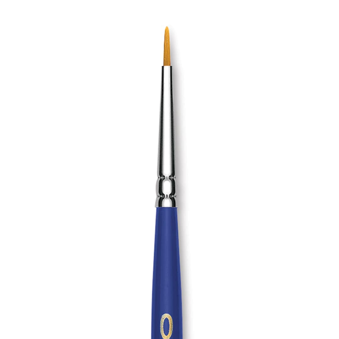 Open in modal - Blick Scholastic Short Handle Golden Taklon Brush - Round, Size 0