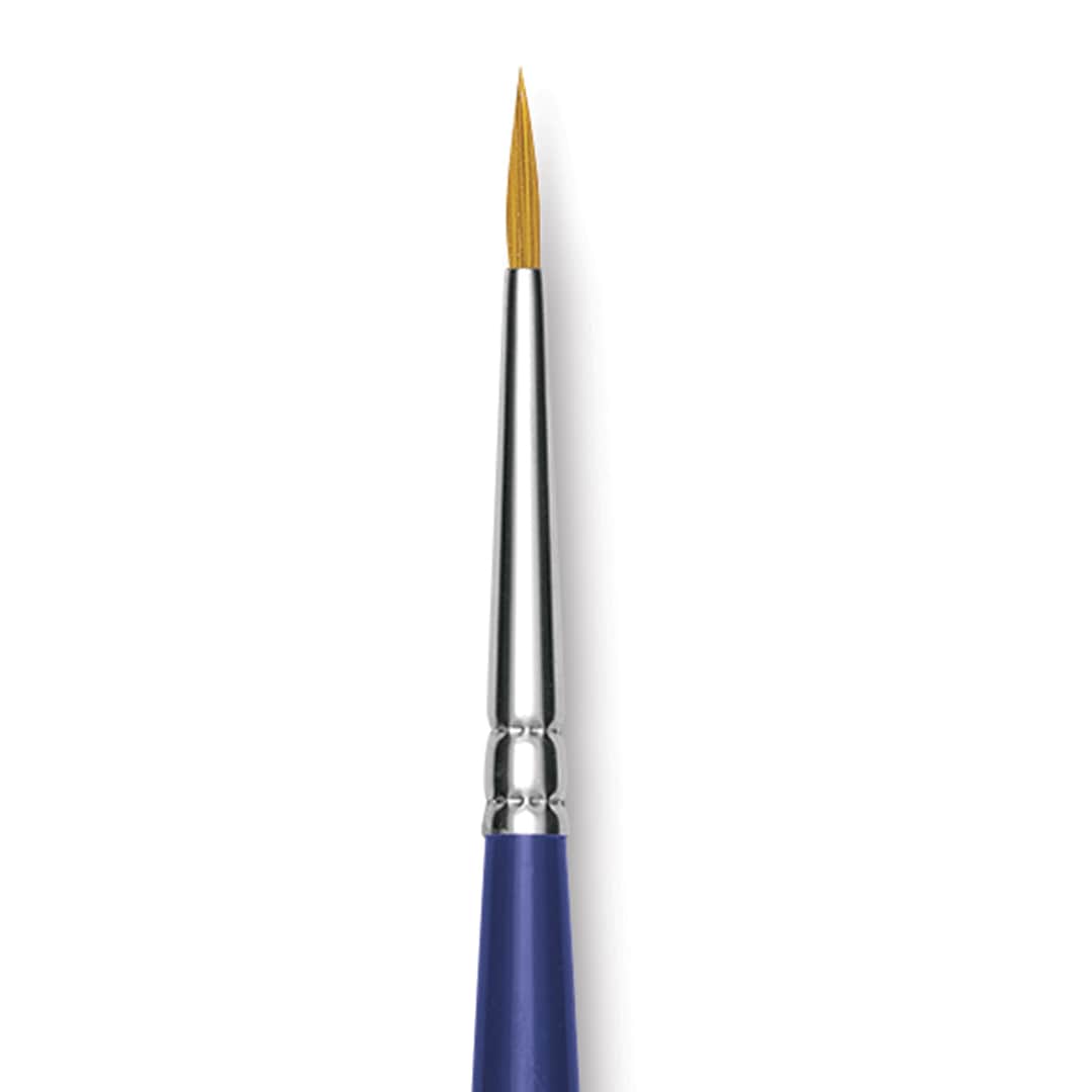 Open in modal - Blick Scholastic Short Handle Golden Taklon Brush - Round, Size 1 close up