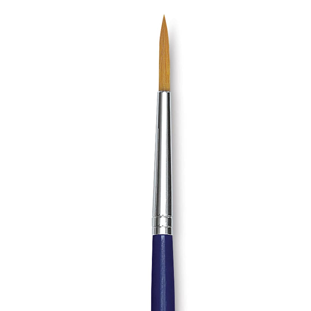 Open in modal - Blick Scholastic Short Handle Golden Taklon Brush - Round, Size 4 close up