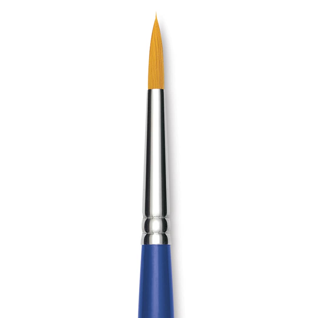 Open in modal - Blick Scholastic Short Handle Golden Taklon Brush - Round, Size 6