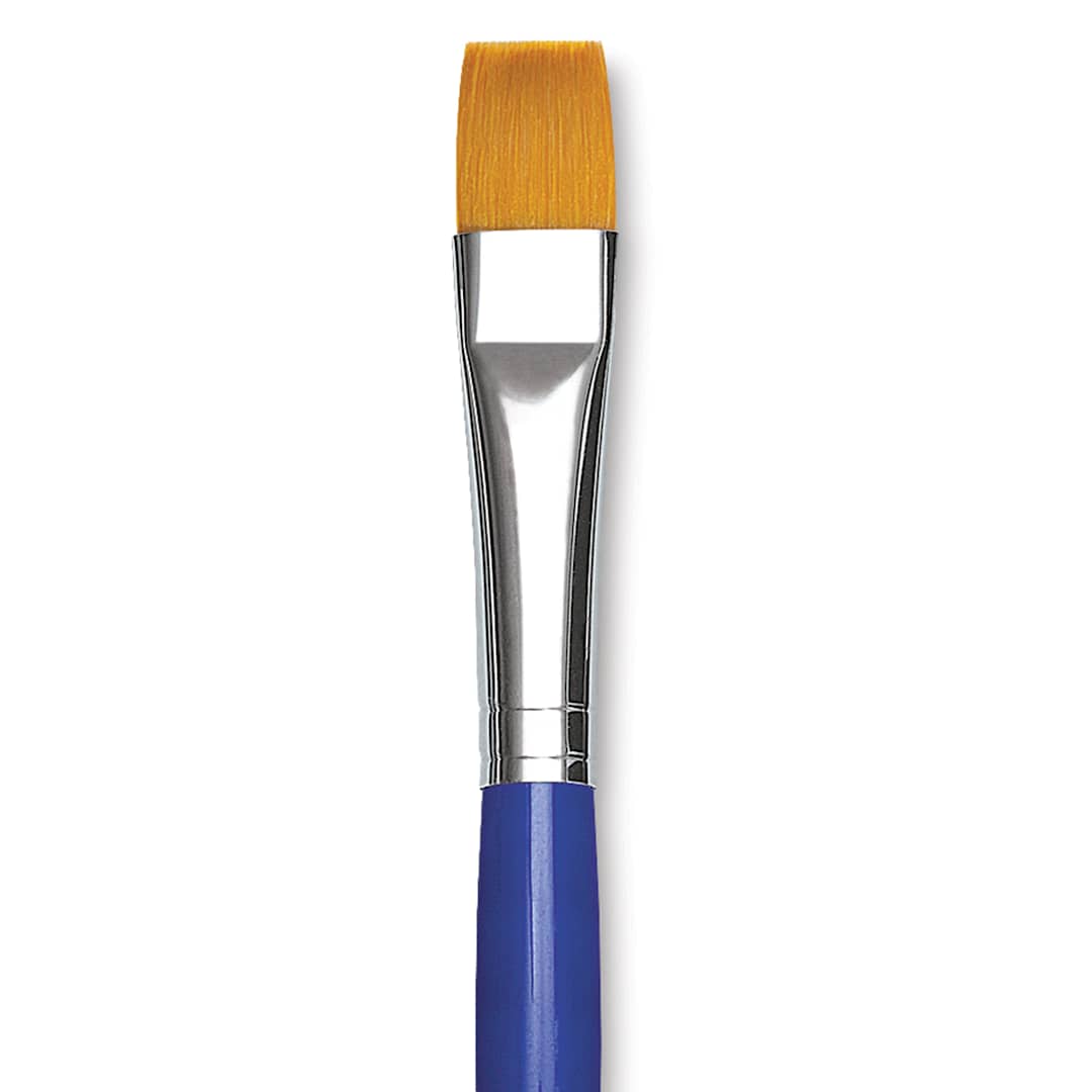 Open in modal - Blick Scholastic Short Handle Golden Taklon Brush - Flat Wash, Size 1/2"