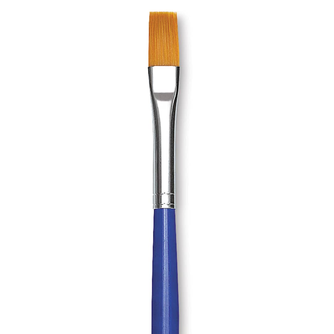 Open in modal - Blick Scholastic Short Handle Golden Taklon Brush - Flat Wash, Size 1/4"
