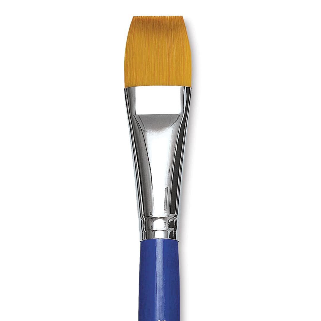 Open in modal - Blick Scholastic Short Handle Golden Taklon Brush - Flat Wash, Size 3/4"