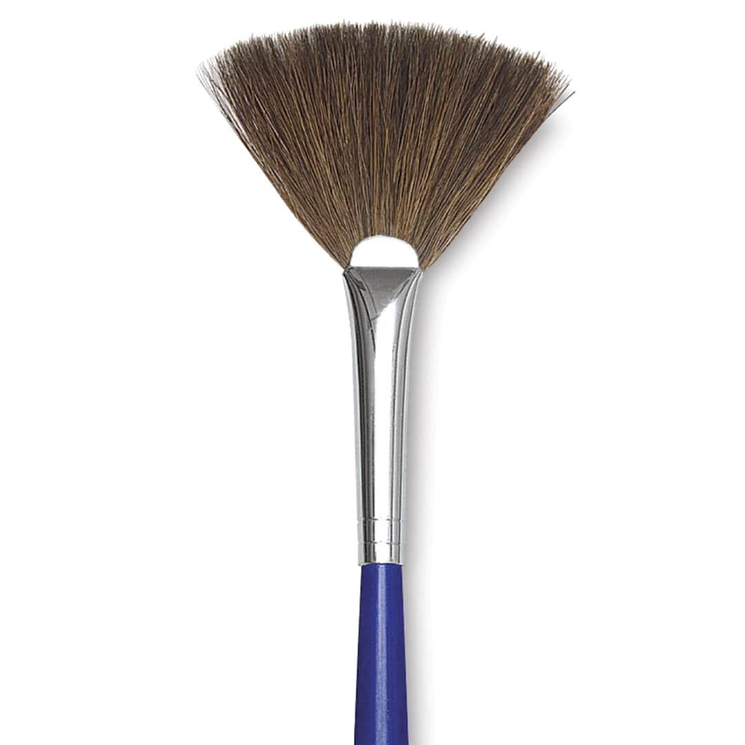 Open in modal - Blick Scholastic Short Handle Red Sable Brush - Fan, Size 2 close up