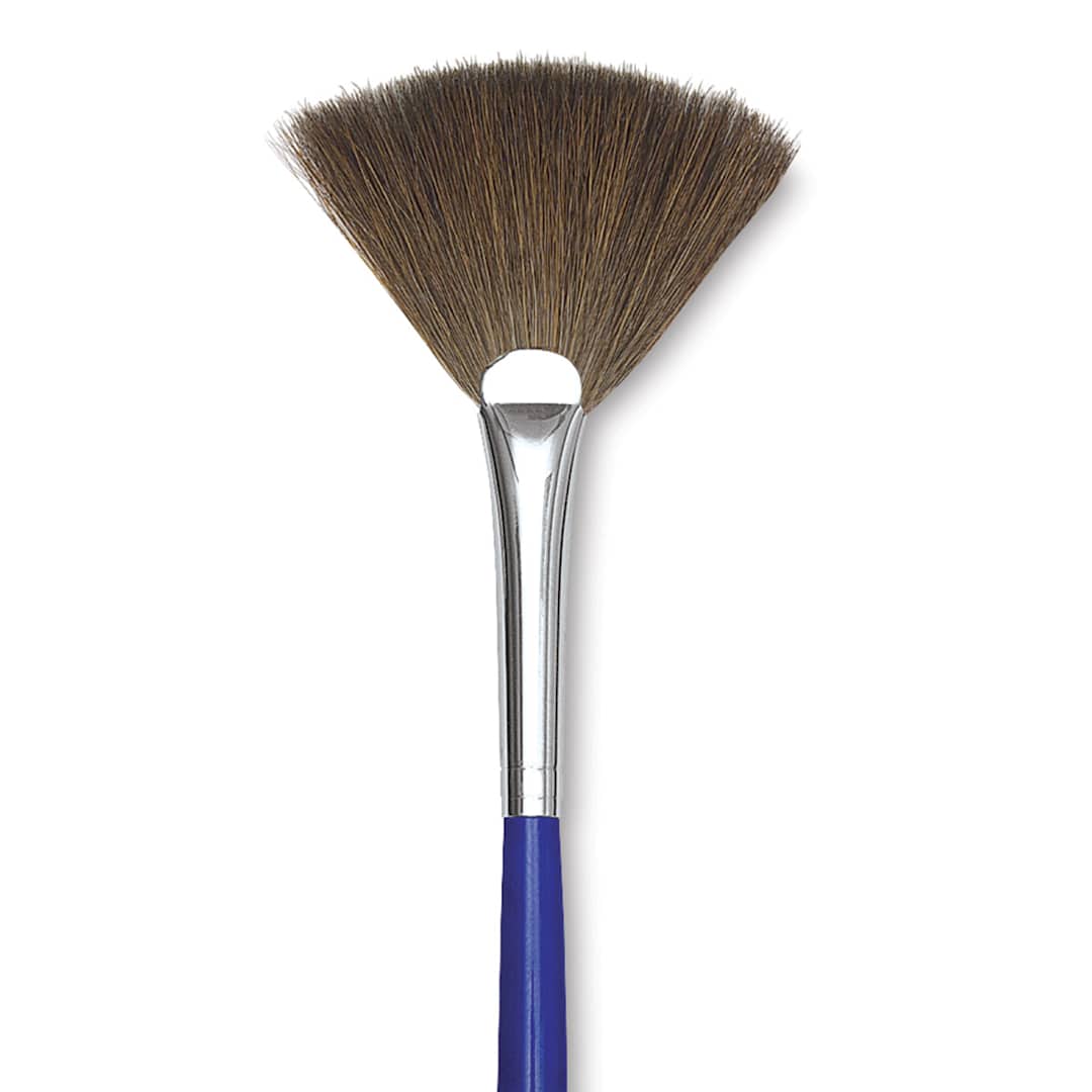 Open in modal - Blick Scholastic Short Handle Red Sable Brush - Fan, Size 4 close up