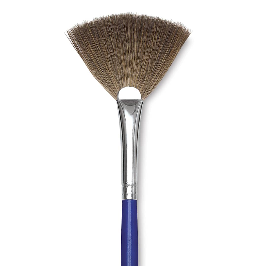 Open in modal - Blick Scholastic Short Handle Red Sable Brush - Fan, Short Handle, Size 6 close up