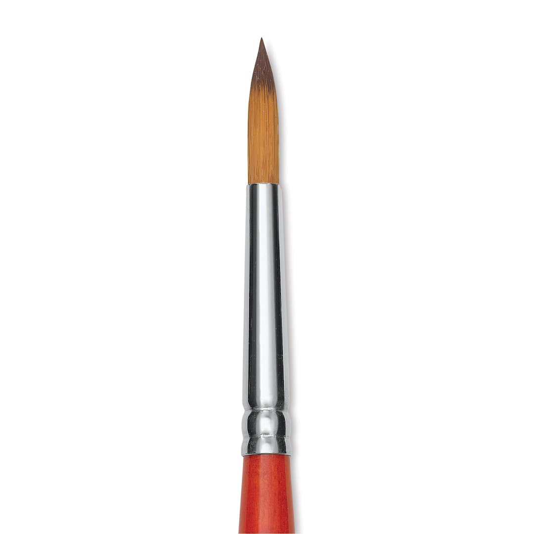Open in modal - Raphael Golden Kaerell Brush - Pointed Round, Short Handle, Size 6, close-up