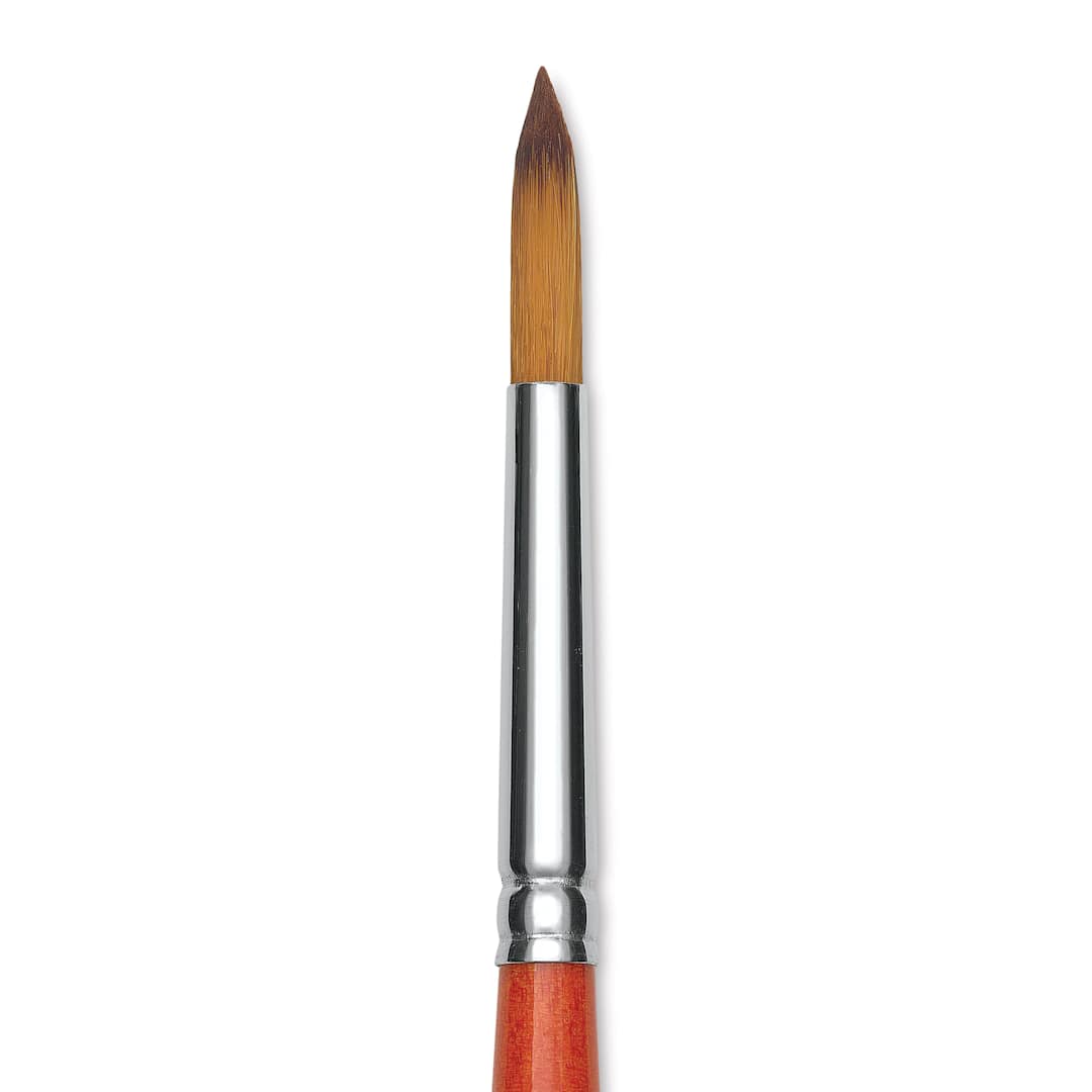 Open in modal - Raphael Golden Kaerell Brush - Pointed Round, Short Handle, Size 7, close-up