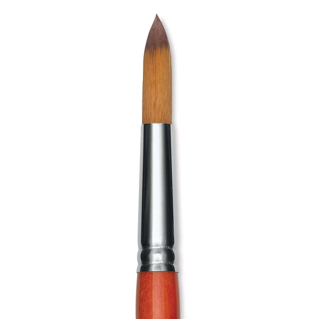 Open in modal - Raphael Golden Kaerell Brush - Pointed Round, Short Handle, Size 14, close-up