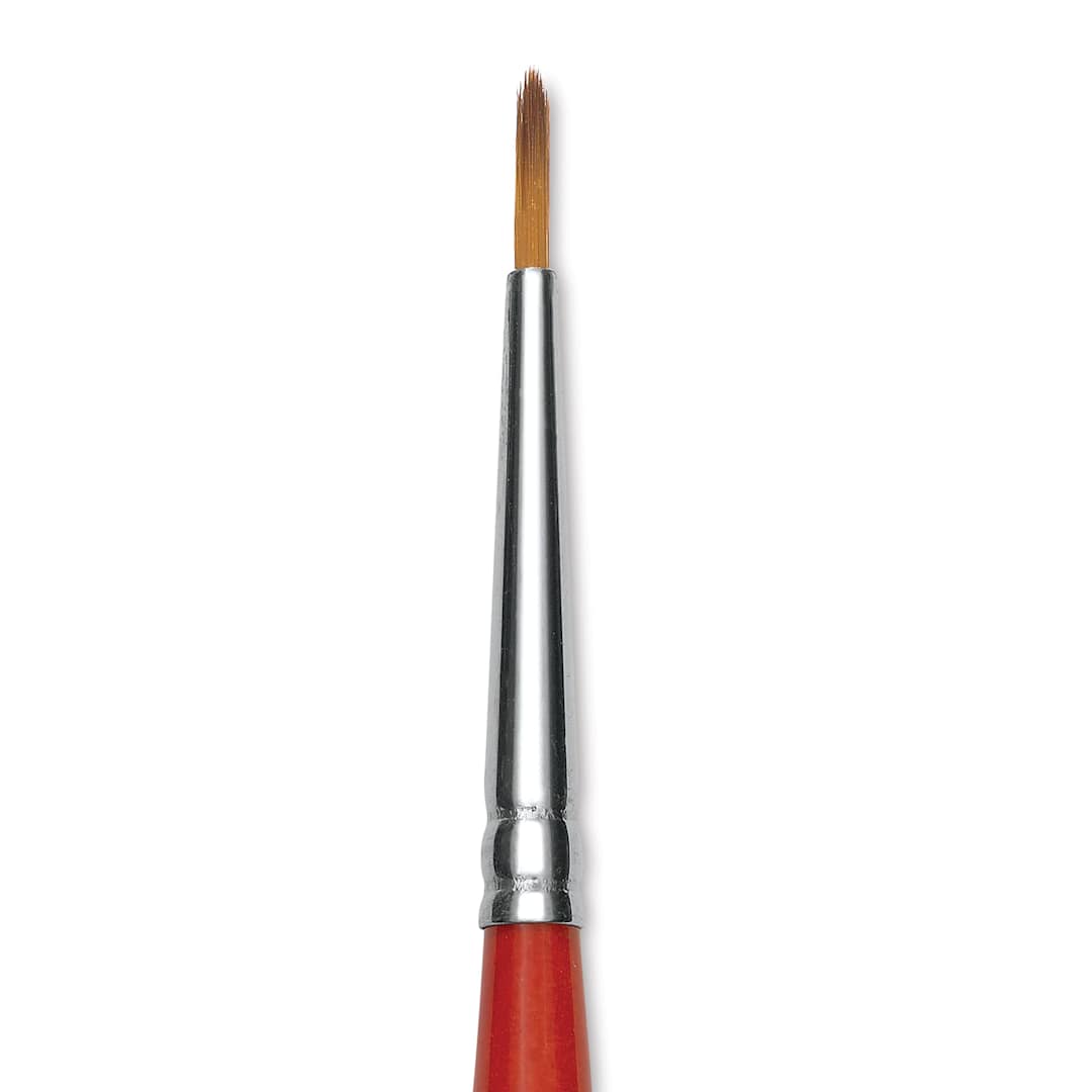 Open in modal - Raphael Golden Kaerell Brush - Pointed Round, Short Handle, Size 2/0, close-up