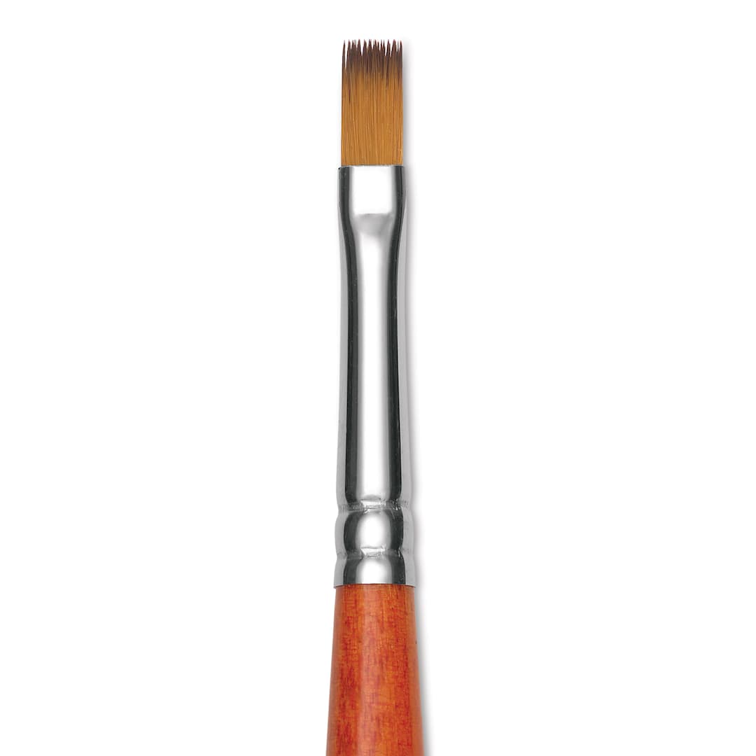 Open in modal - Raphael Golden Kaerell Brush - Flat, Short Handle, Size 4, close-up