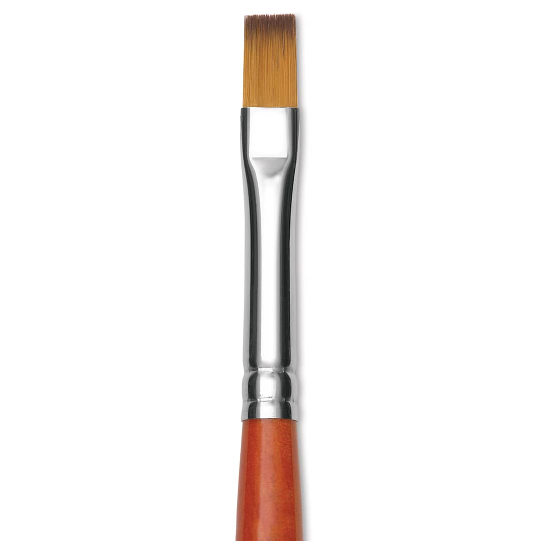 Open in modal - Raphael Golden Kaerell Brush - Flat, Short Handle, Size 6, close-up
