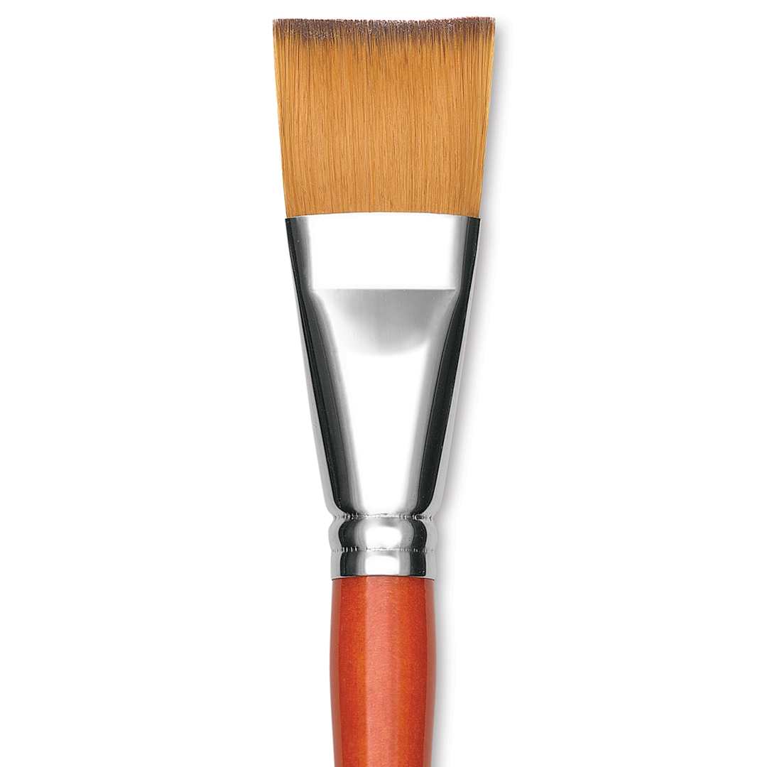 Open in modal - Raphael Golden Kaerell Brush - Flat, Short Handle, Size 24, close-up