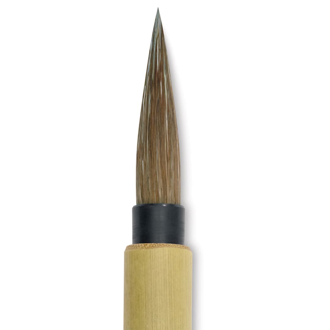 Open in modal - Winsor & Newton Bamboo Brush - Short, Size 3/0 close up