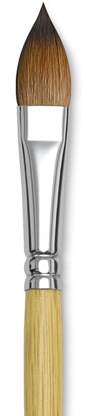 Open in modal - Blick Academic Sable Brushes - Closeup of Single Oval Wash Brush
