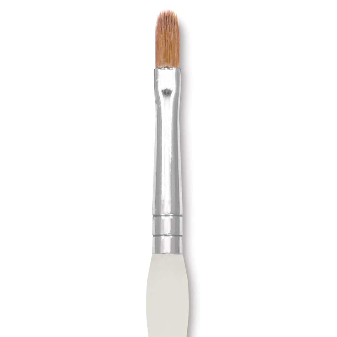 Open in modal - Royal & Langnickel Soft Grip Synthetic Sable Brushes - Filbert, Short Handle, Size 4, close-up