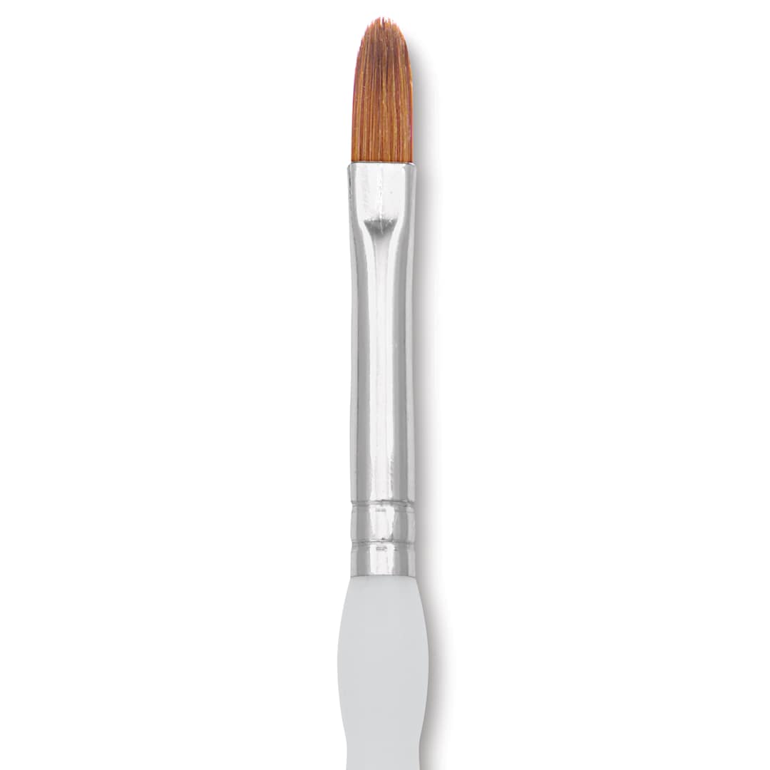 Open in modal - Royal & Langnickel Soft Grip Synthetic Sable Brushes - Filbert, Short Handle, Size 6, close-up
