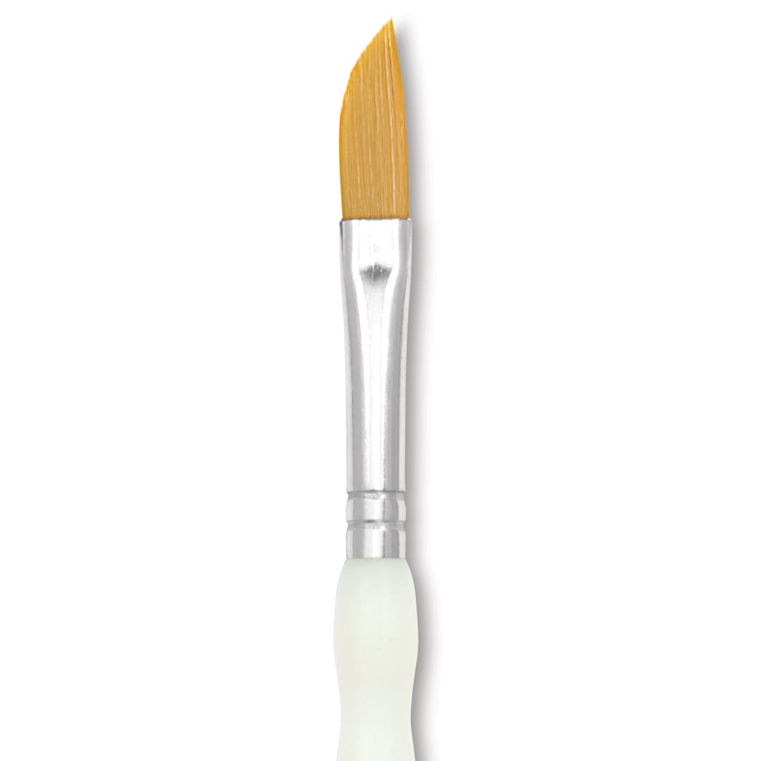 Open in modal - Royal & Langnickel Soft Grip Golden Taklon Brush - Dagger, Short Handle, Size 1/4", close-up